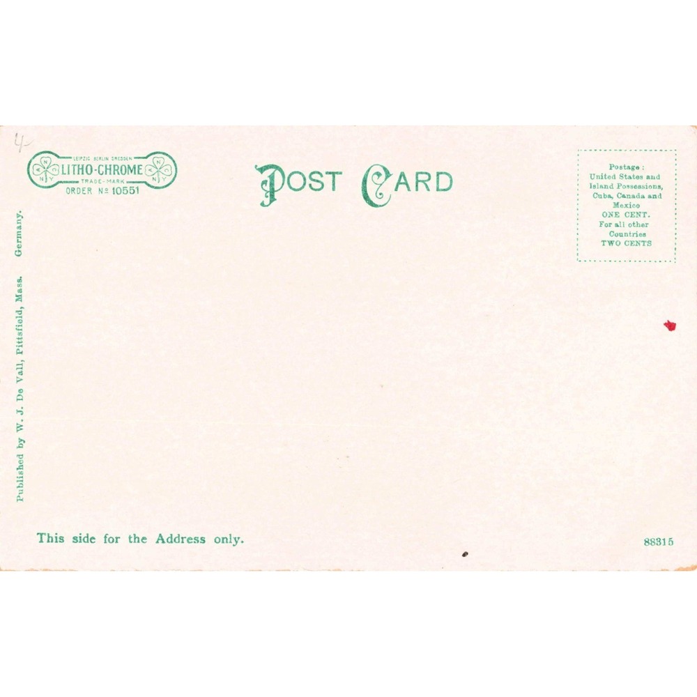 Vintage House of Mercy Pittsfield Mass Litho-Chrome Postcard W. J. De Vall 88315 - Picture 2 of 2